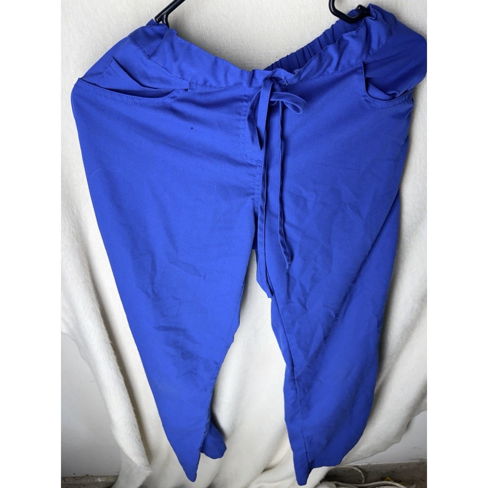 Greys Anatomy Scrub Pants Womens XS Royal Blue Cargo Mark Barco